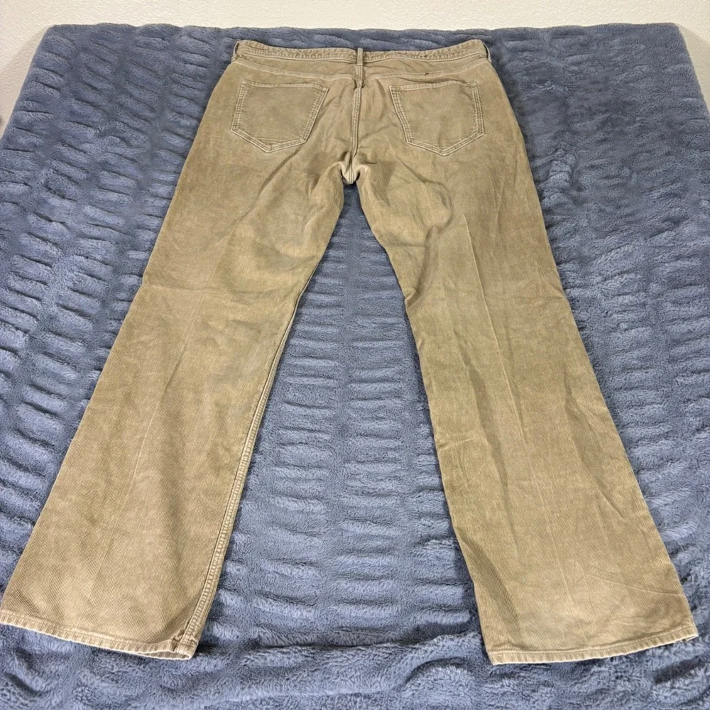 Banana Republic Mens Straight Fit Corduroy Pants Tan Khaki 36x32 Pima Cotton